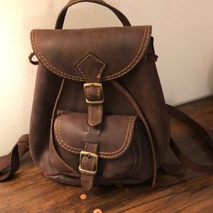Super cute real leather mini backpack